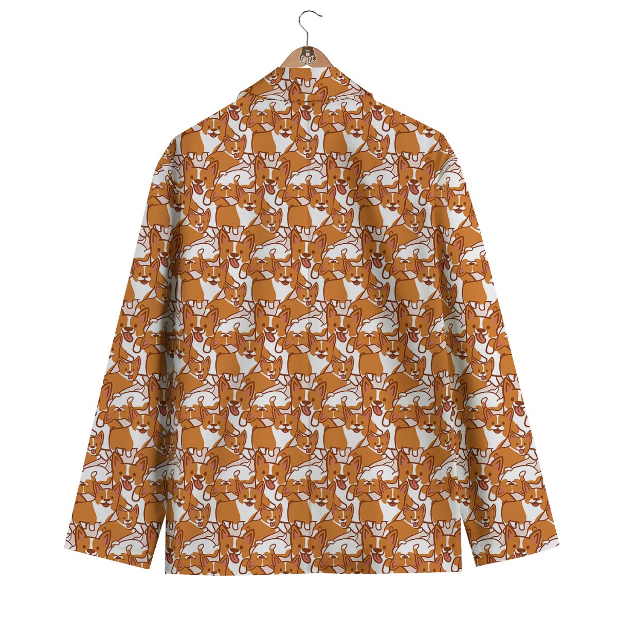 Corgi Multi Pattern Print Men's Blazer-grizzshop