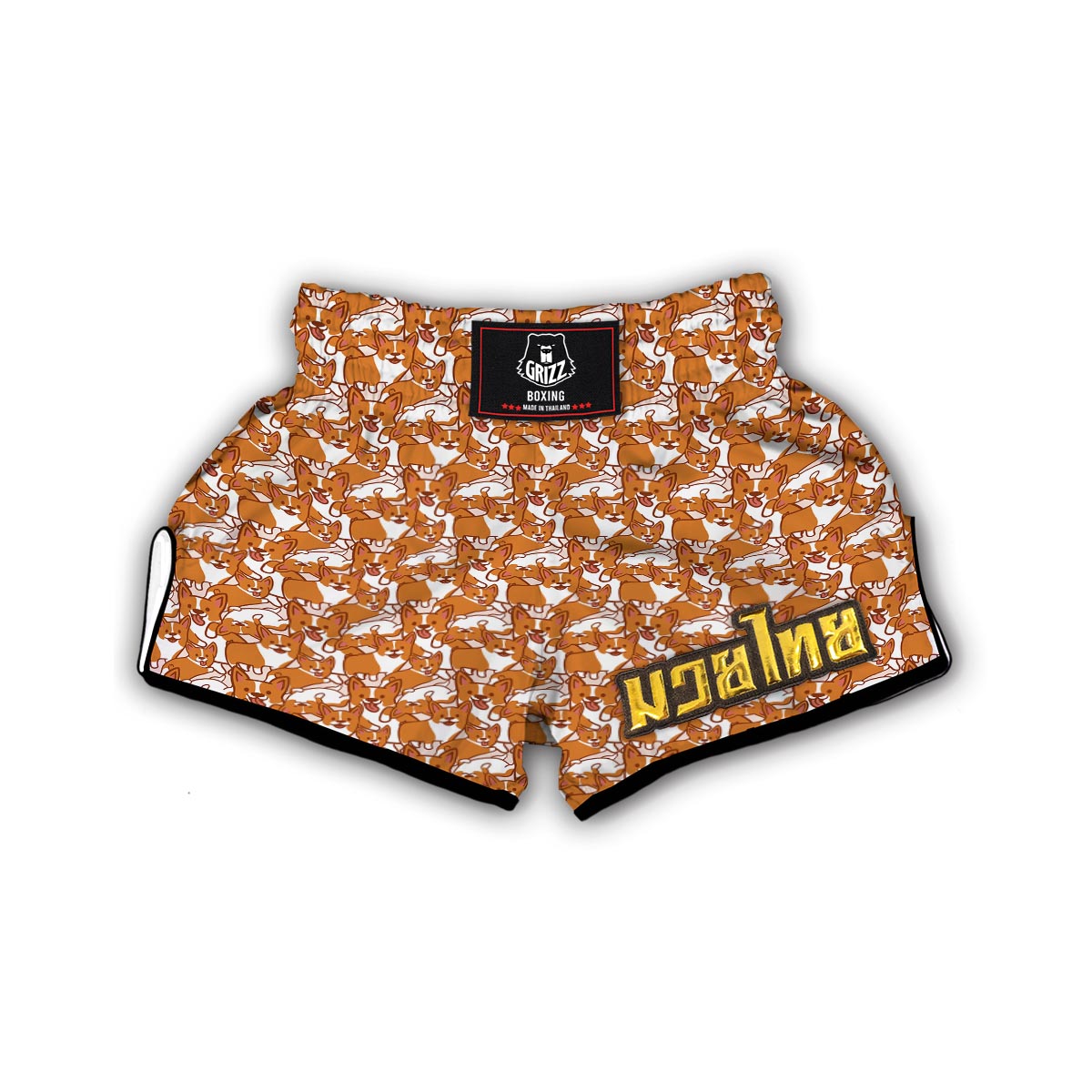 Corgi Multi Pattern Print Muay Thai Boxing Shorts-grizzshop