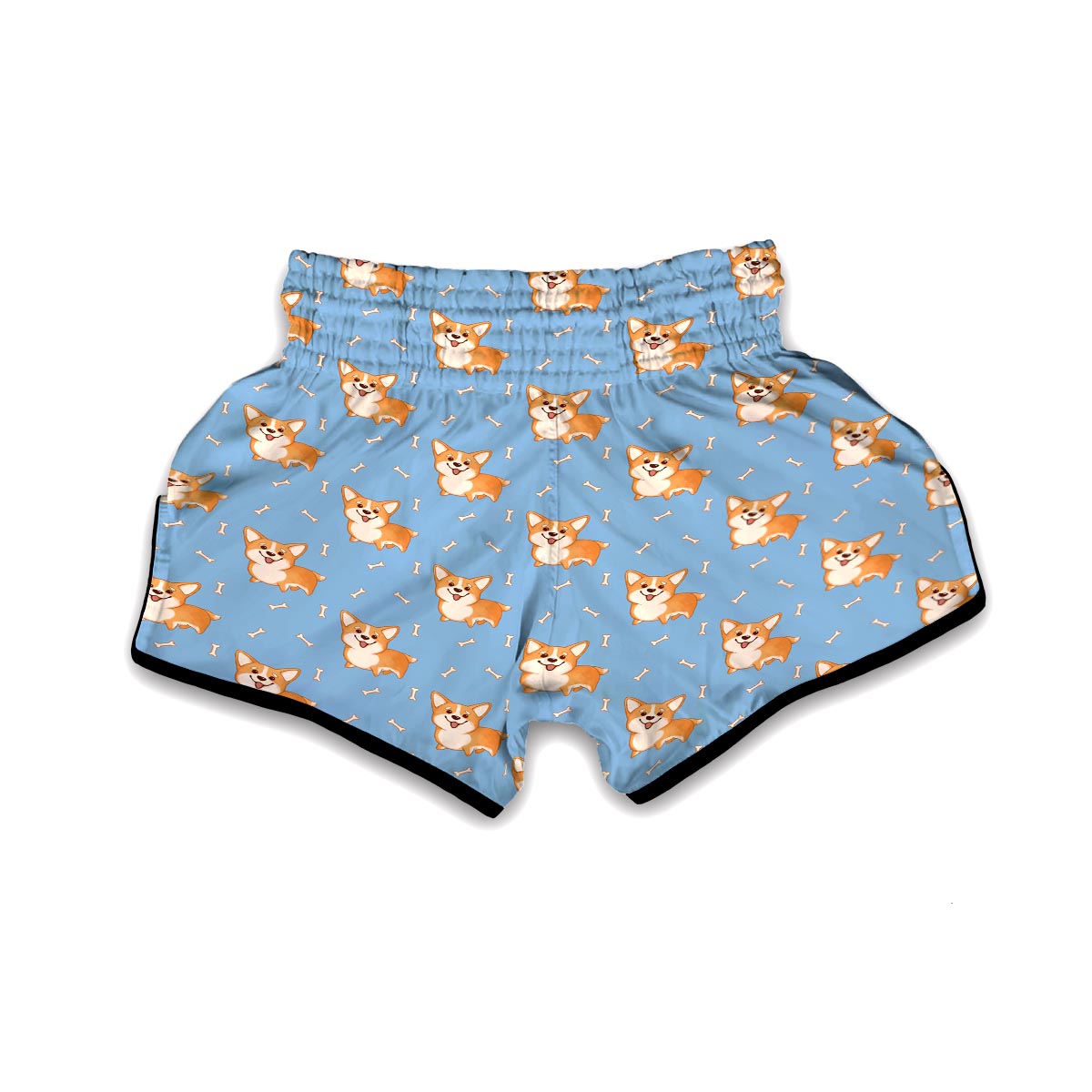 Corgi Pattern Print Muay Thai Boxing Shorts-grizzshop