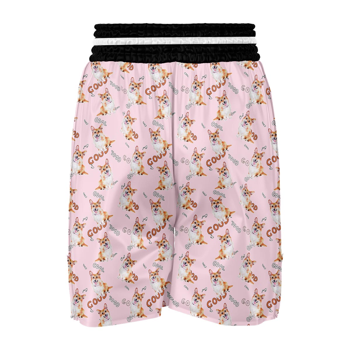 Corgi Pink Pastel Pattern Print Boxing Shorts-grizzshop