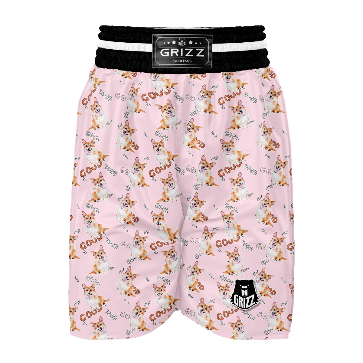 Corgi Pink Pastel Pattern Print Boxing Shorts-grizzshop