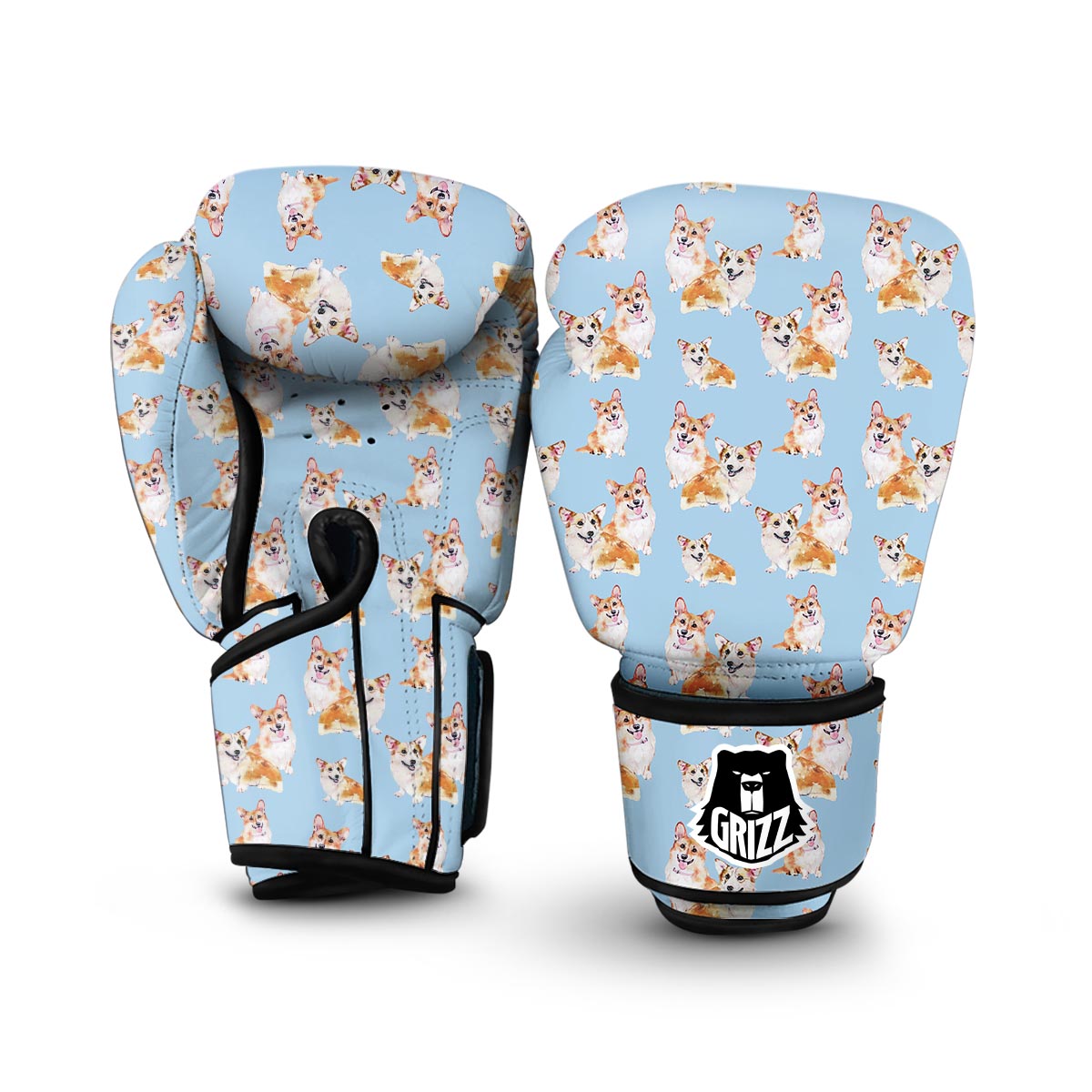 Corgi Portrait Pastel Pattern Print Boxing Gloves-grizzshop