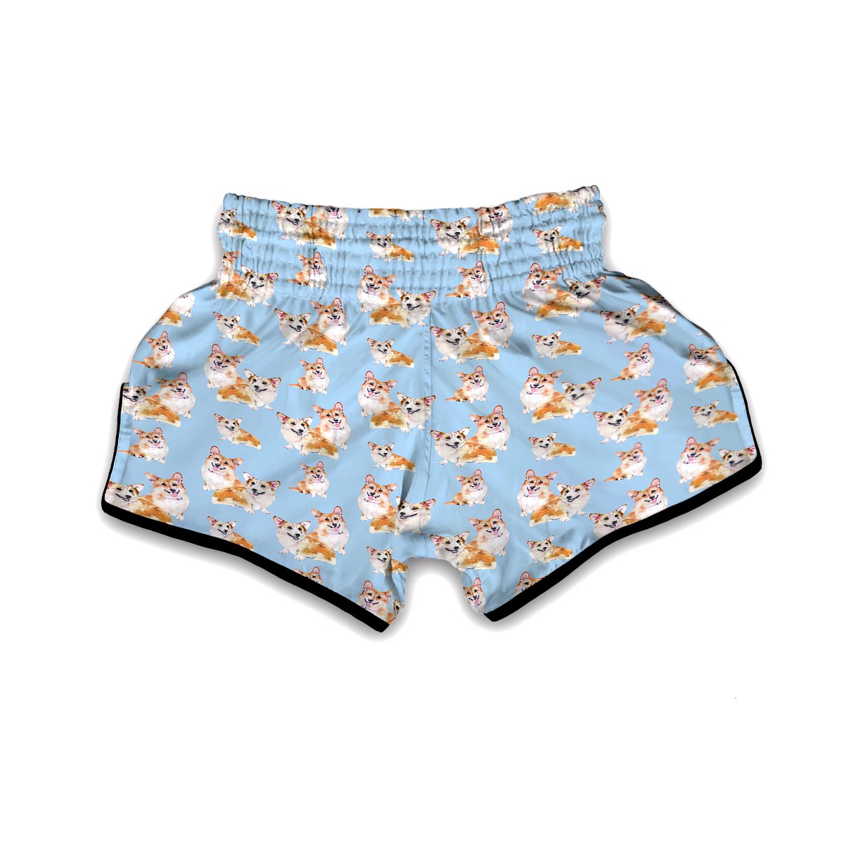 Corgi Portrait Pastel Pattern Print Muay Thai Boxing Shorts-grizzshop