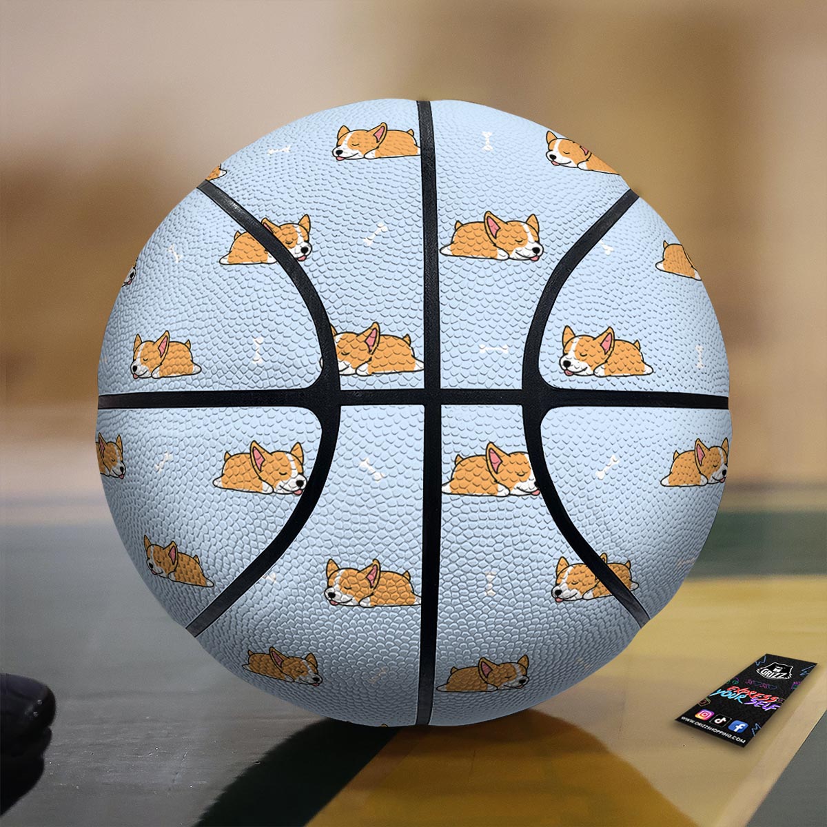 Corgi Sleeping Print Pattern Basketball-grizzshop