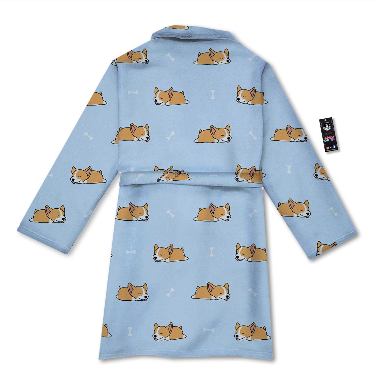 Corgi Sleeping Print Pattern Bathrobe-grizzshop