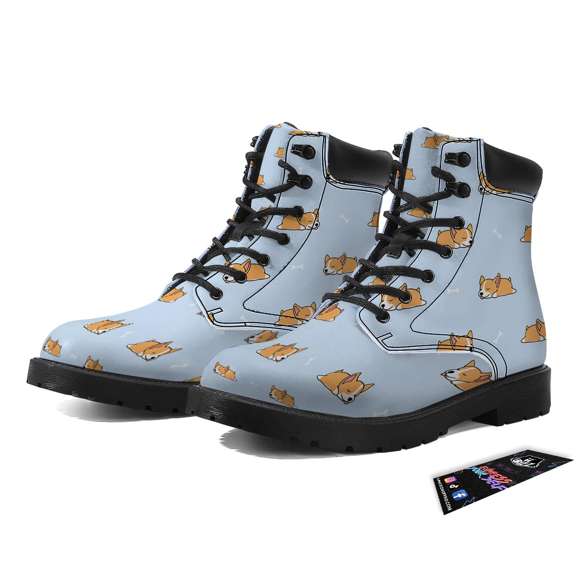 Corgi Sleeping Print Pattern Boots-grizzshop