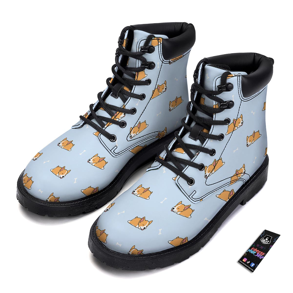 Corgi Sleeping Print Pattern Boots-grizzshop
