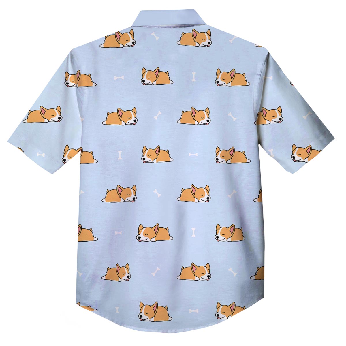 Corgi Sleeping Print Pattern Button Up Shirt-grizzshop
