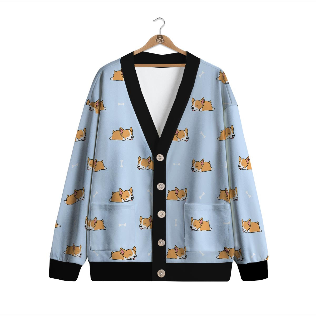 Corgi Sleeping Print Pattern Cardigan-grizzshop