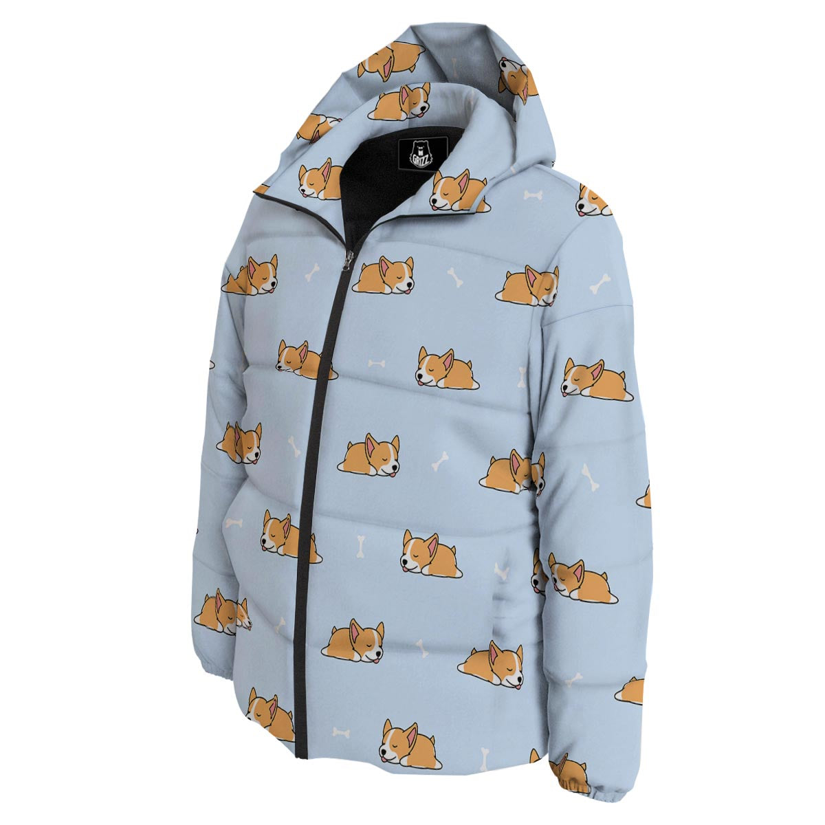 Corgi Sleeping Print Pattern Down Jacket-grizzshop