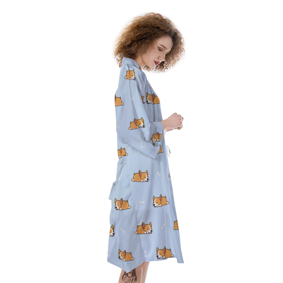 Corgi Sleeping Print Pattern Kimono-grizzshop