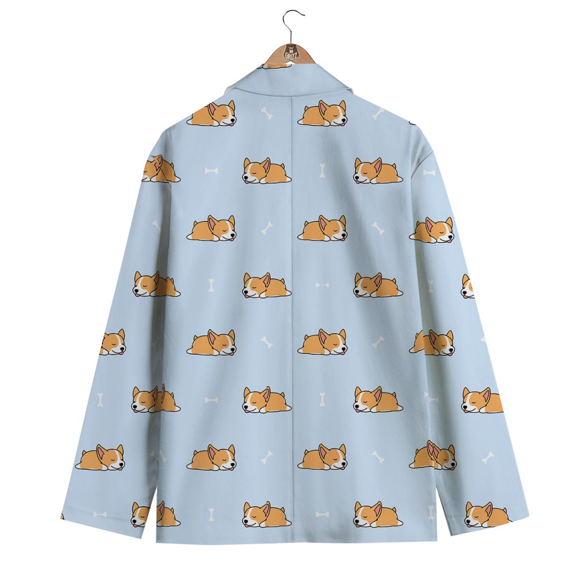Corgi Sleeping Print Pattern Men's Blazer-grizzshop
