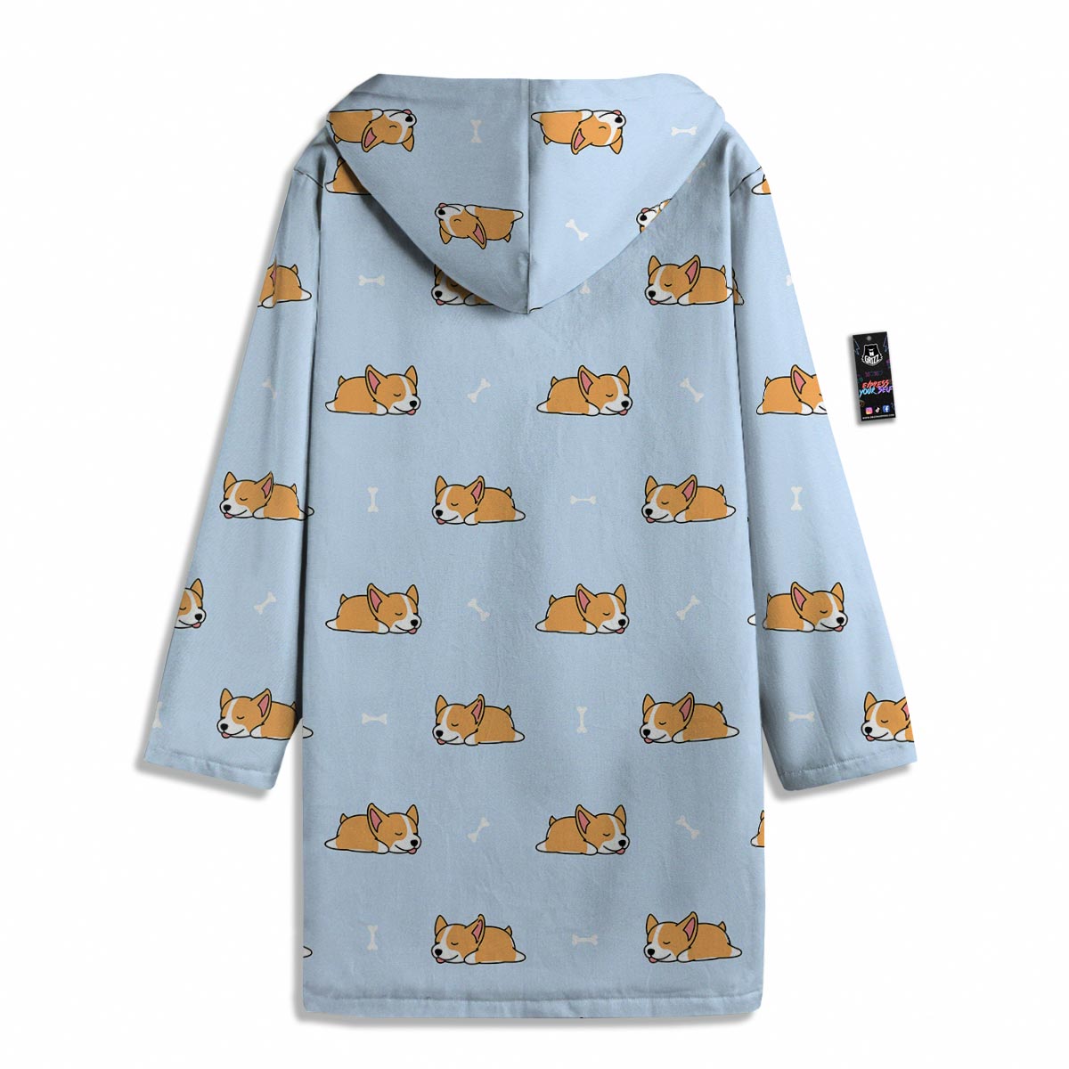 Corgi Sleeping Print Pattern Men's Windbreaker Jacket-grizzshop