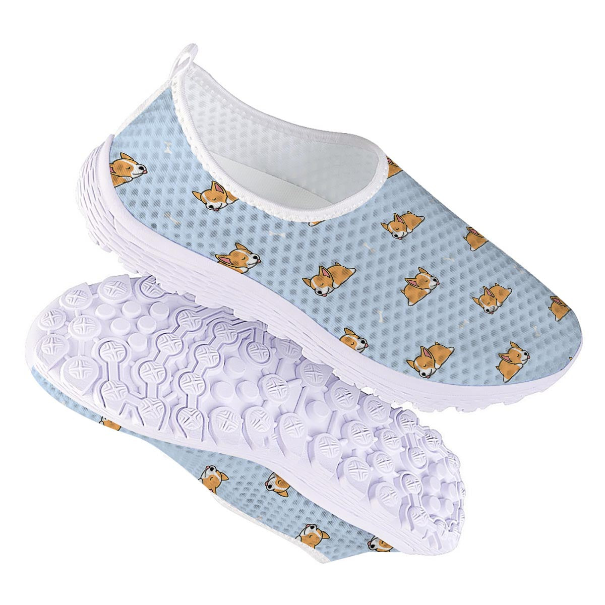 Corgi Sleeping Print Pattern Nurse Shoes-grizzshop