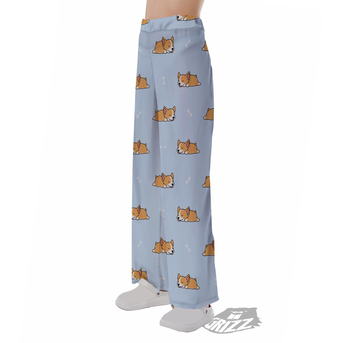 Corgi Sleeping Print Pattern Pajama Pants-grizzshop