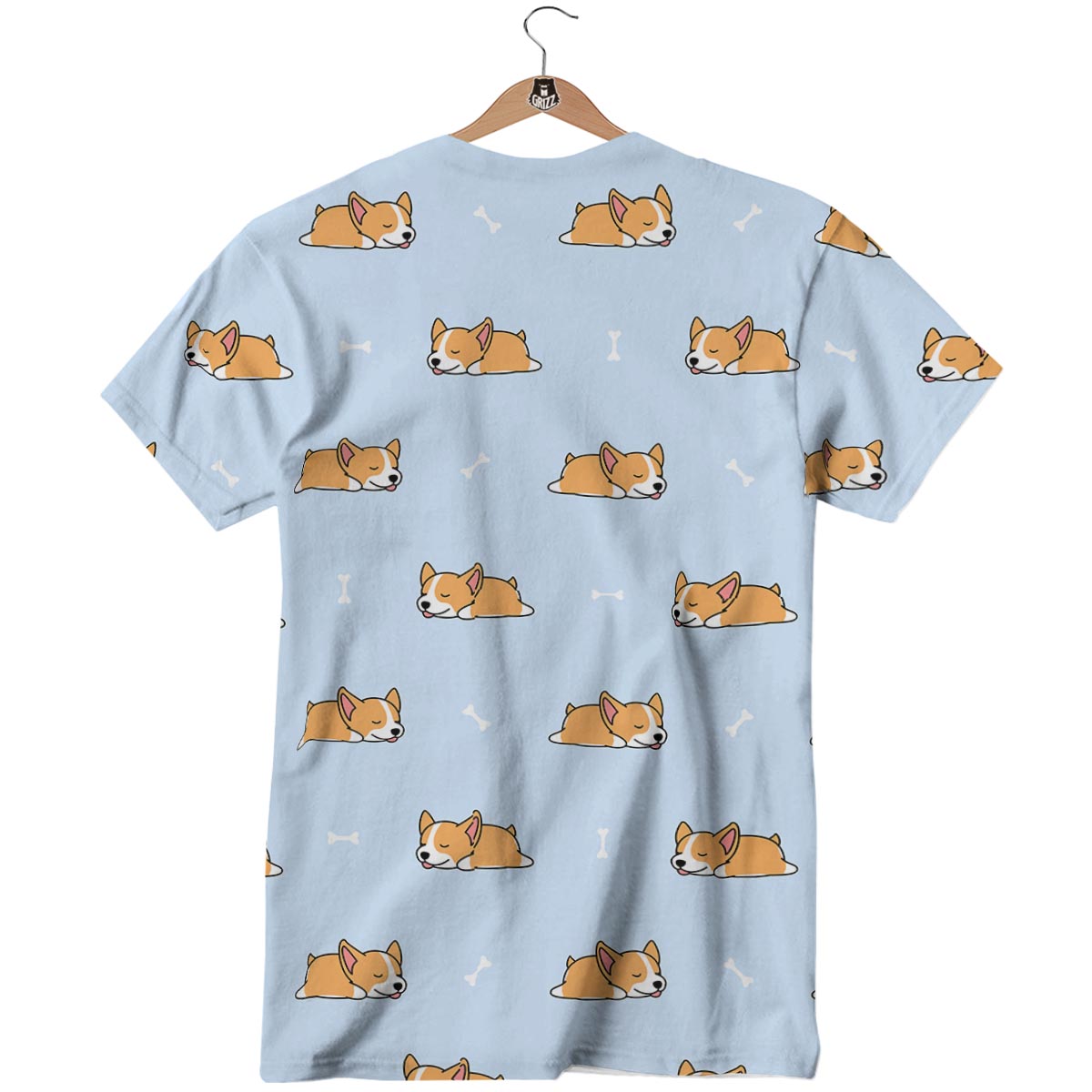 Corgi Sleeping Print Pattern T-Shirt-grizzshop