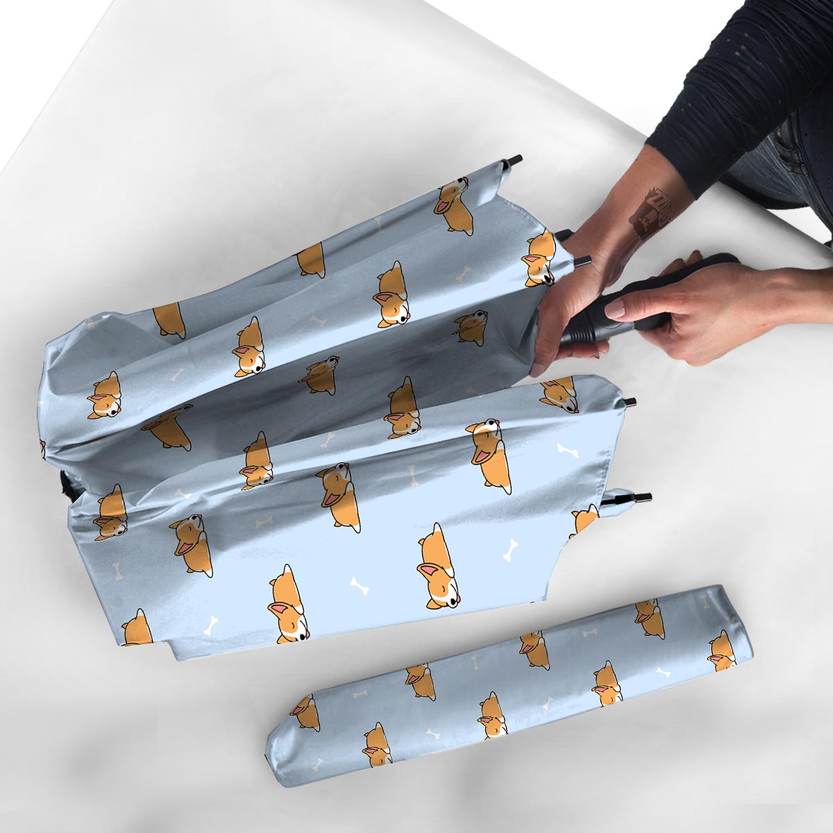 Corgi Sleeping Print Pattern Umbrella-grizzshop