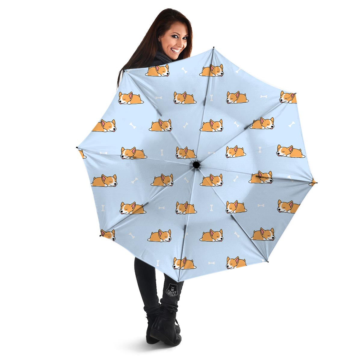 Corgi Sleeping Print Pattern Umbrella-grizzshop