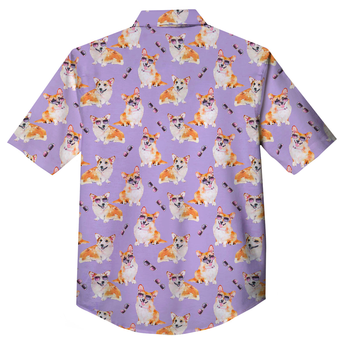 Corgi Watercolor Print Pattern Button Up Shirt-grizzshop