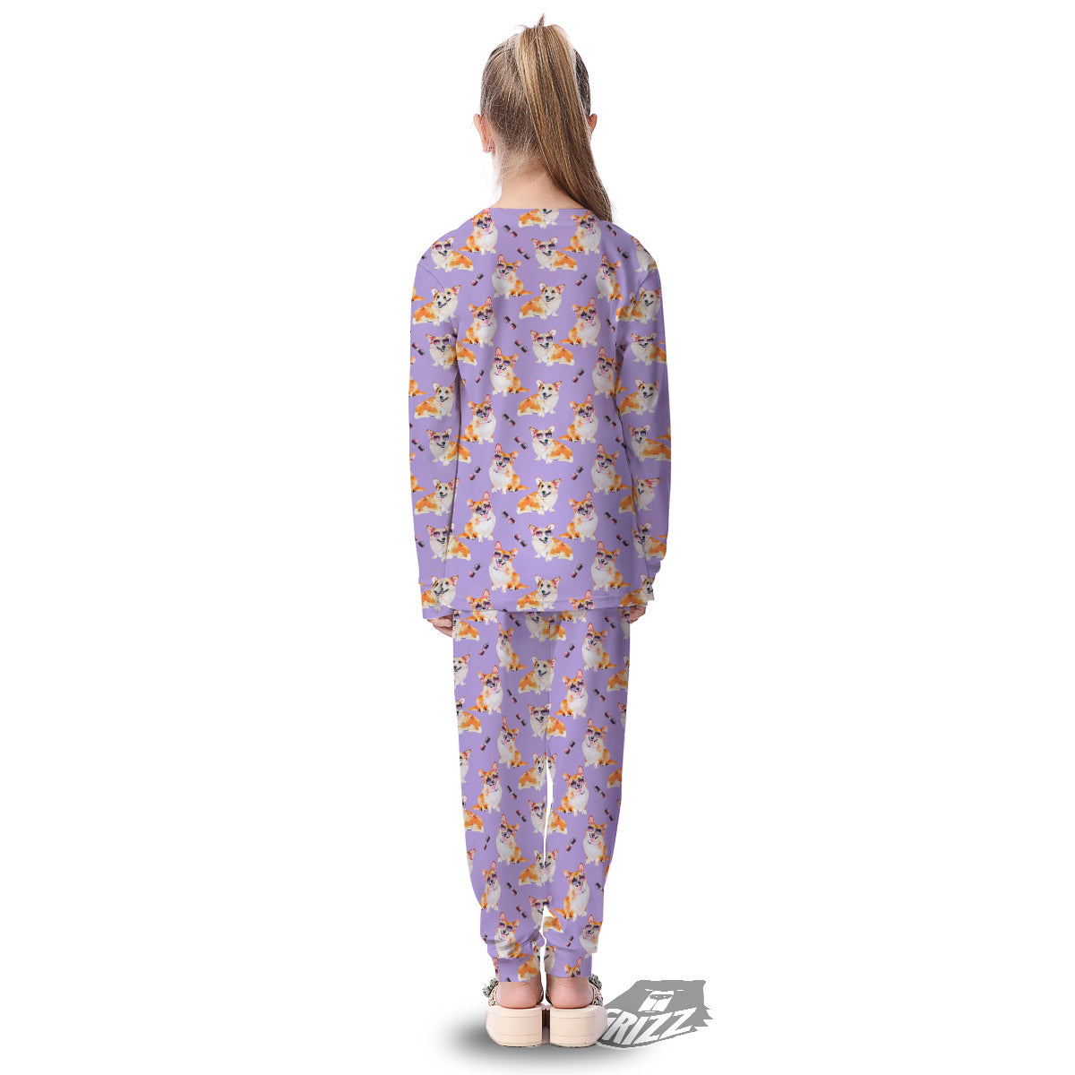 Corgi Watercolor Print Pattern Kid's Pajamas-grizzshop