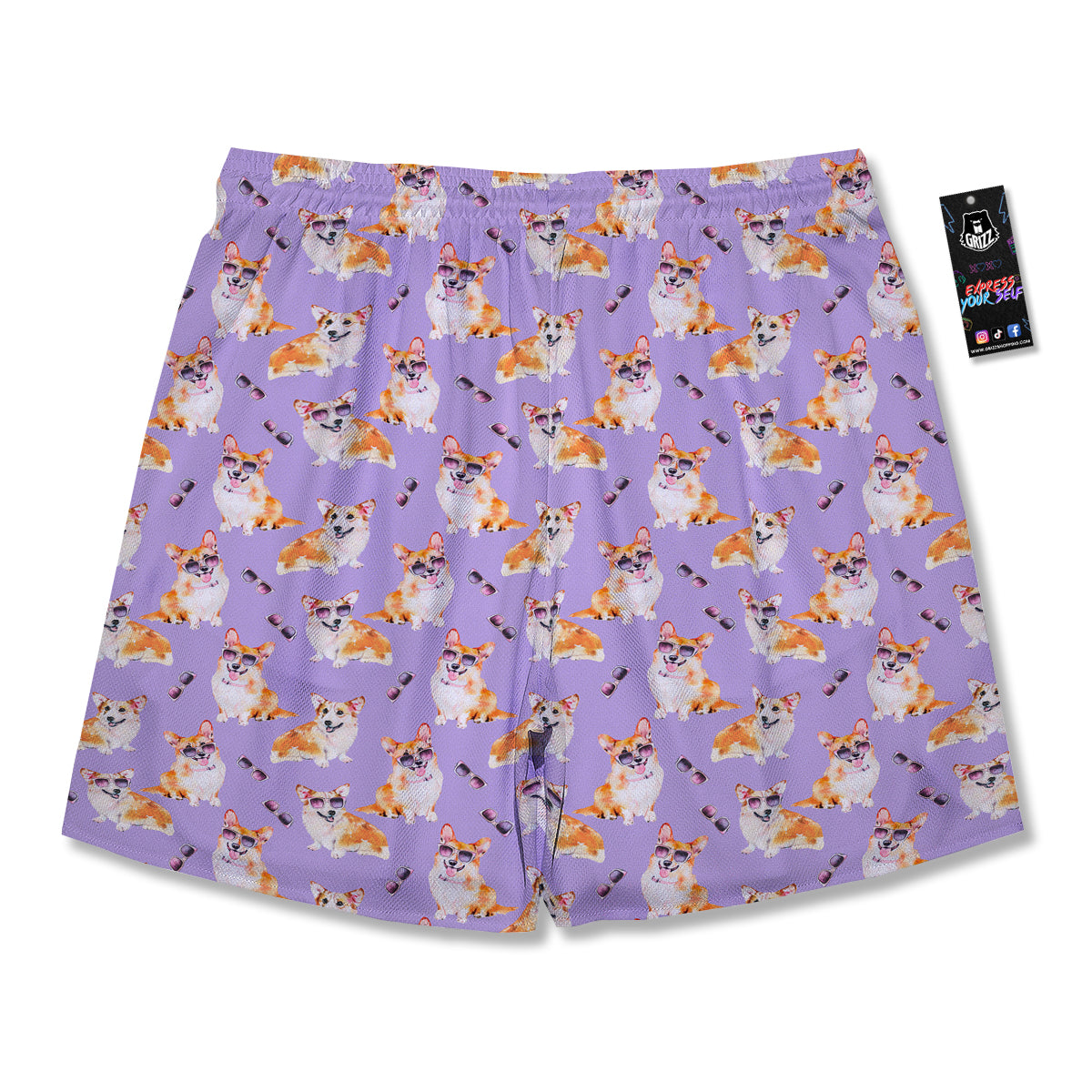 Corgi Watercolor Print Pattern Men's Running Shorts-grizzshop