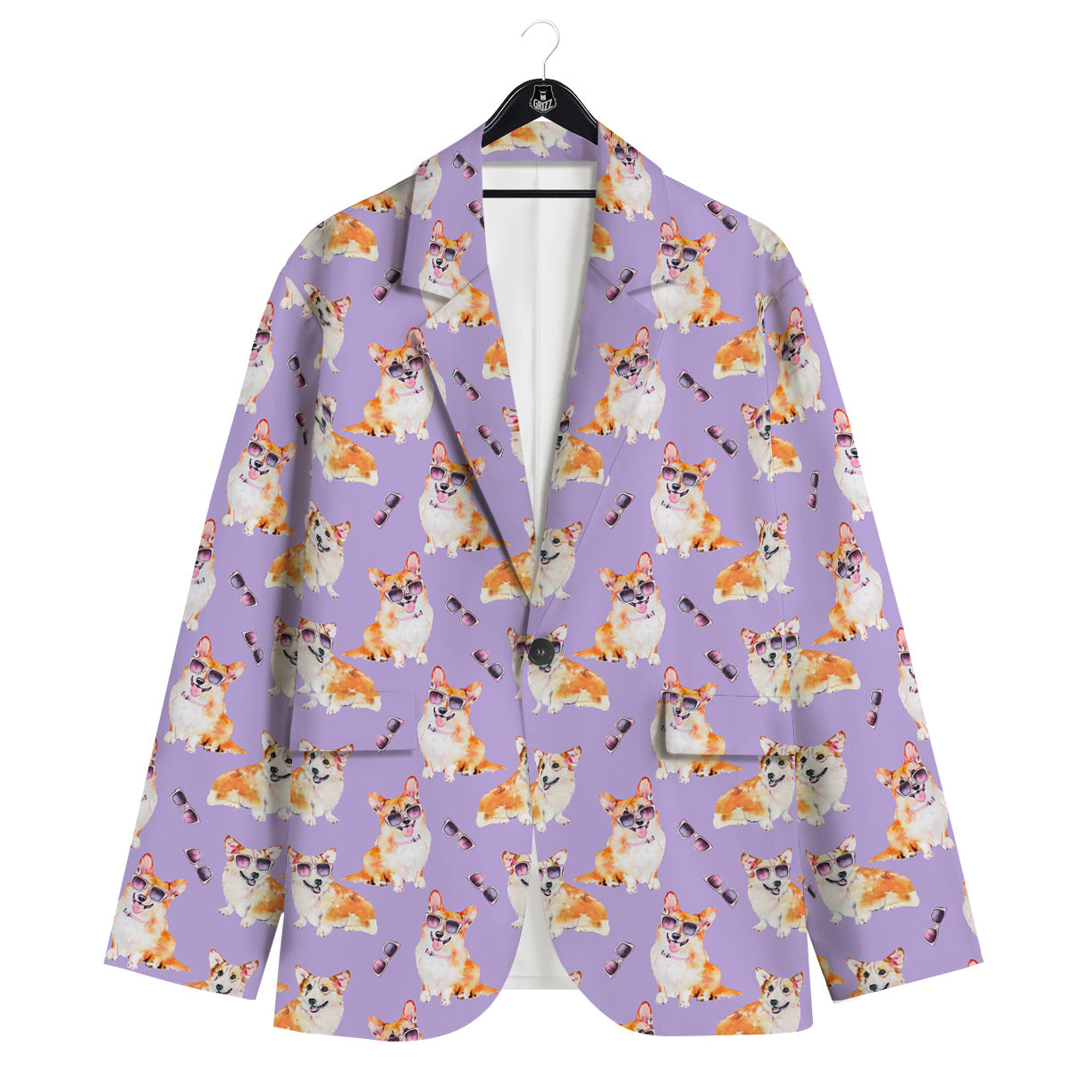 Corgi Watercolor Print Pattern Men's Sport Coat-grizzshop