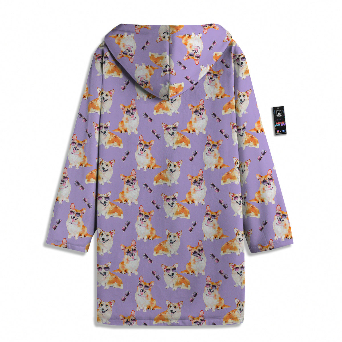 Corgi Watercolor Print Pattern Men's Windbreaker Jacket-grizzshop