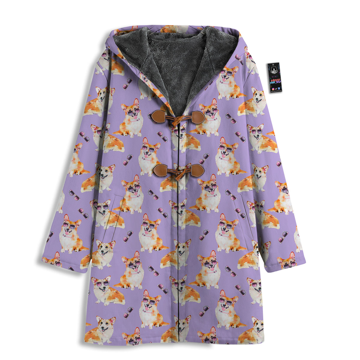 Corgi Watercolor Print Pattern Men's Windbreaker Jacket-grizzshop