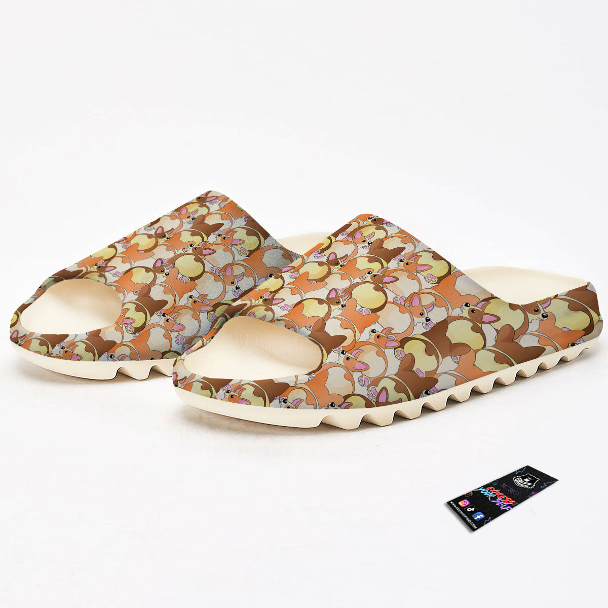 Corgi Butt Print Pattern Sandals-grizzshop