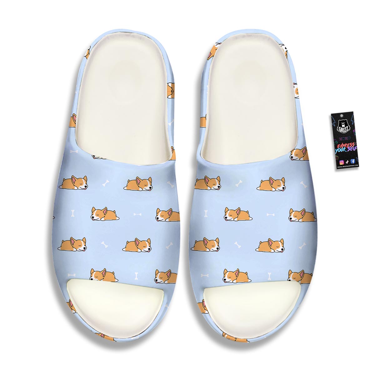 Corgi Sleeping Print Pattern Sandals-grizzshop