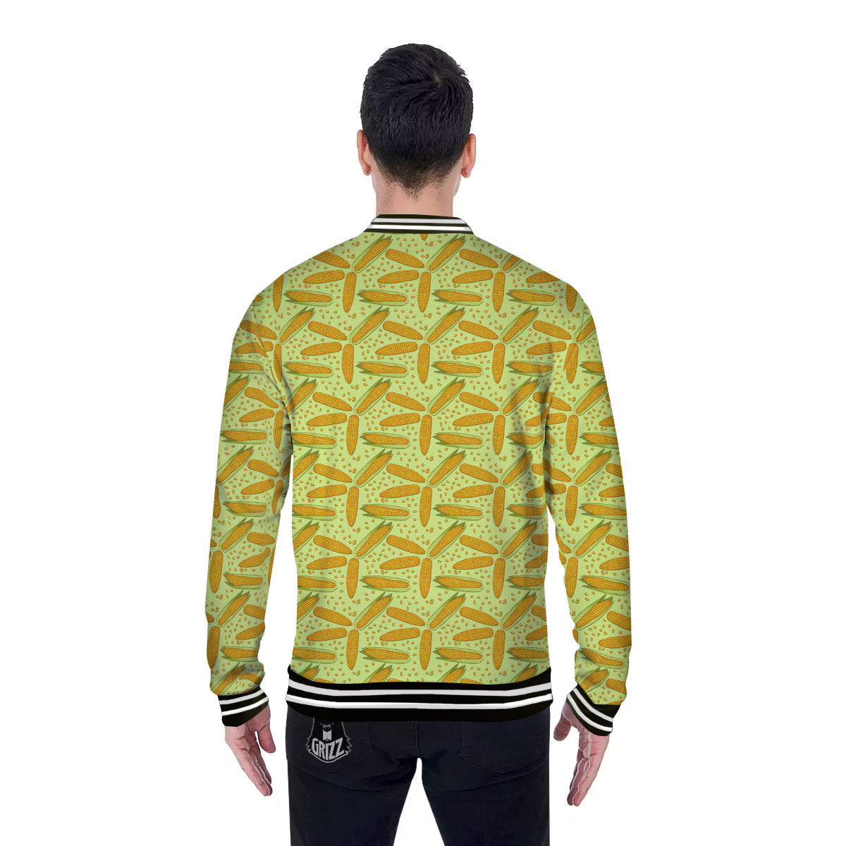 Corn On Cob Print Pattern Baseball Jacket-grizzshop