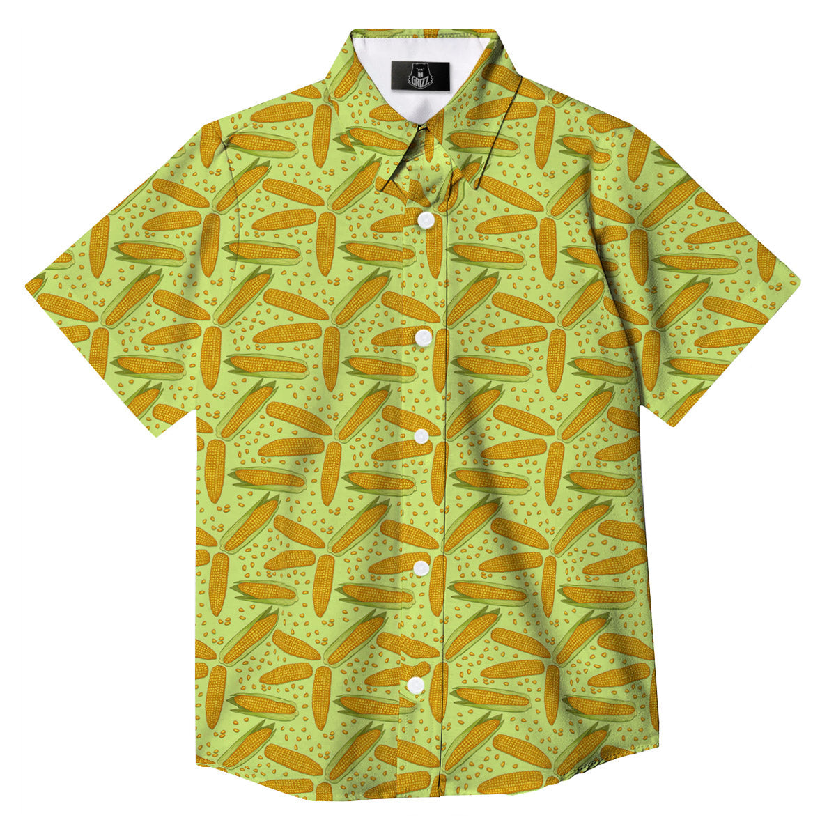 Corn On Cob Print Pattern Button Up Shirt-grizzshop