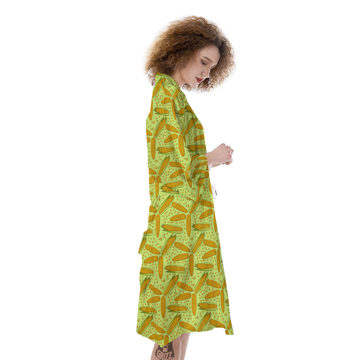 Corn On Cob Print Pattern Kimono-grizzshop