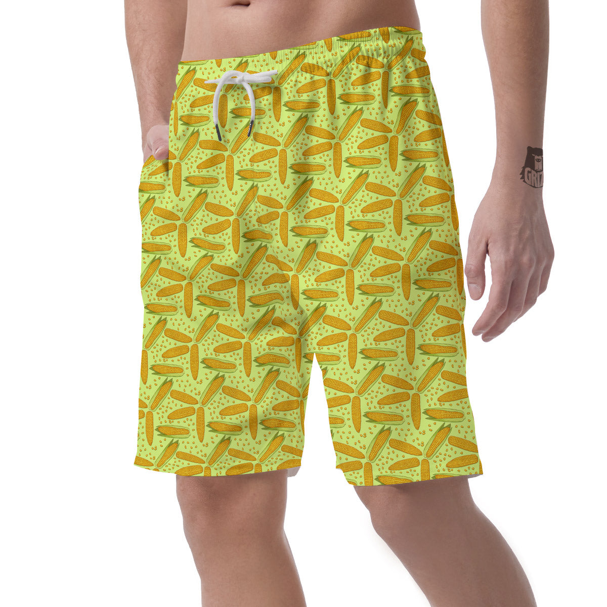 Corn On Cob Print Pattern Men's Shorts-grizzshop