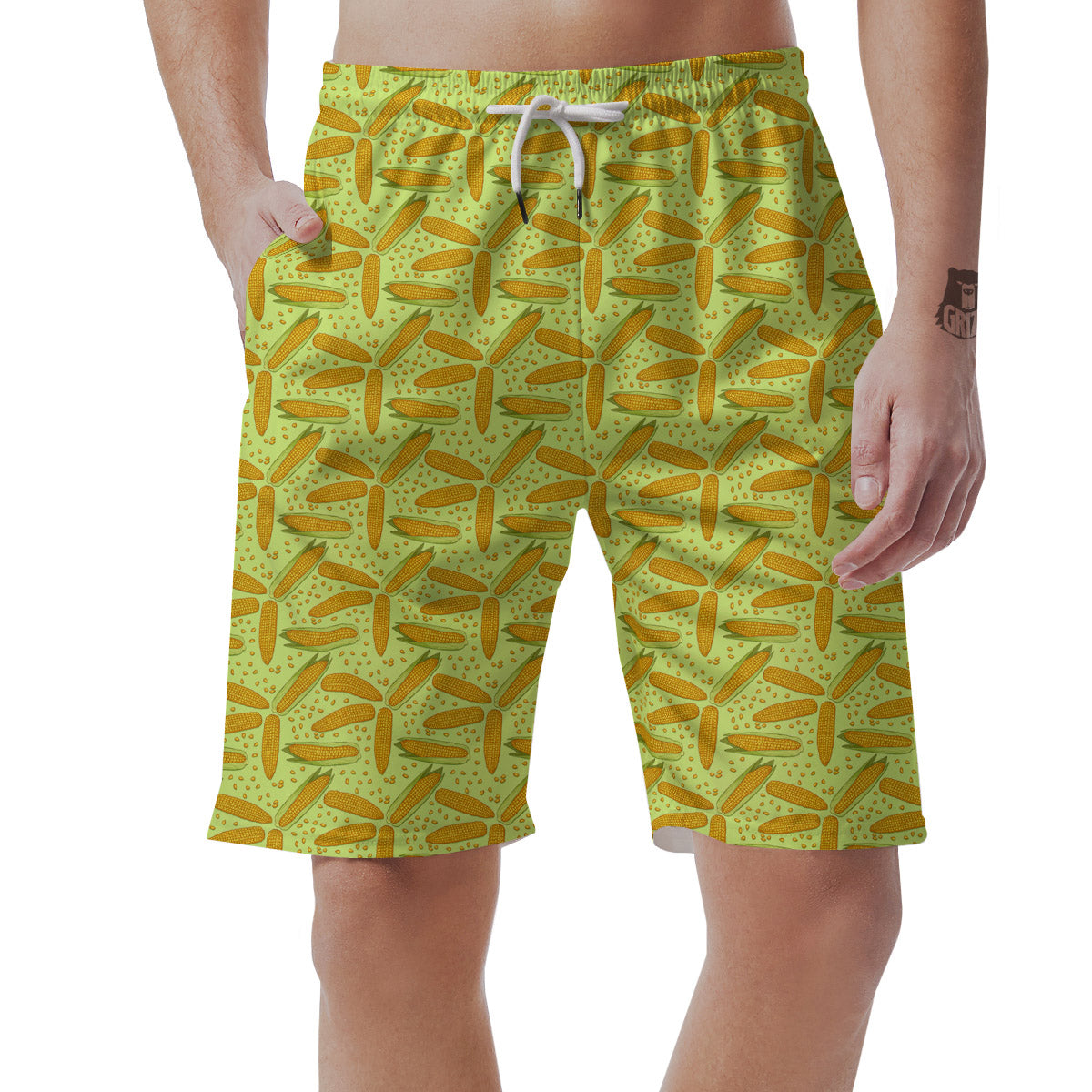 Corn On Cob Print Pattern Men's Shorts-grizzshop