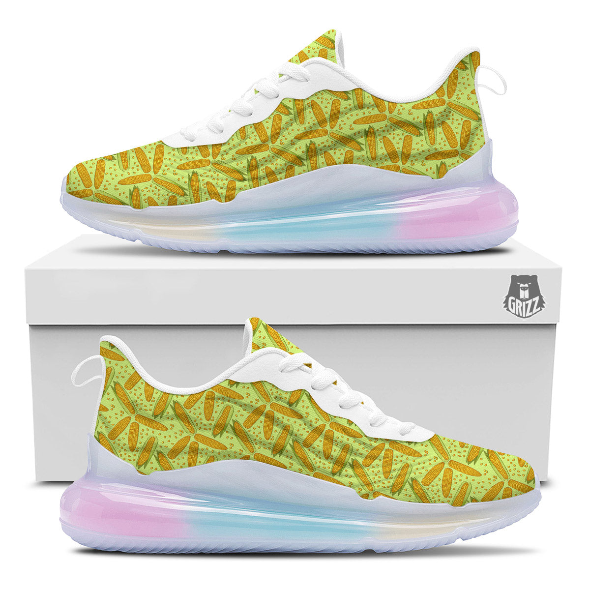 Corn On Cob Print Pattern Running Sneakers-grizzshop