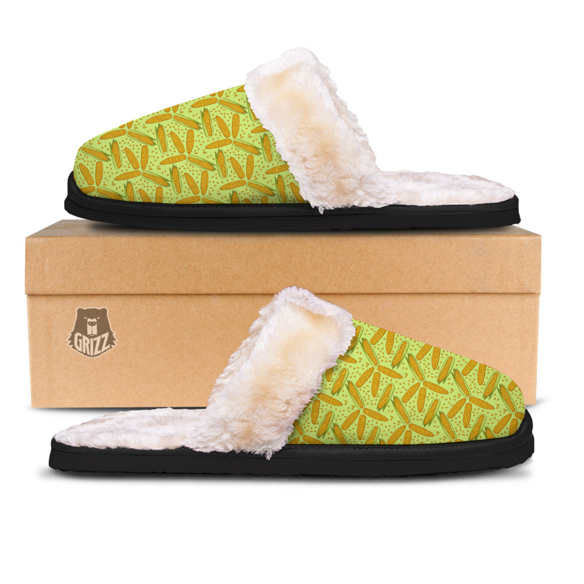 Corn On Cob Print Pattern Slippers-grizzshop