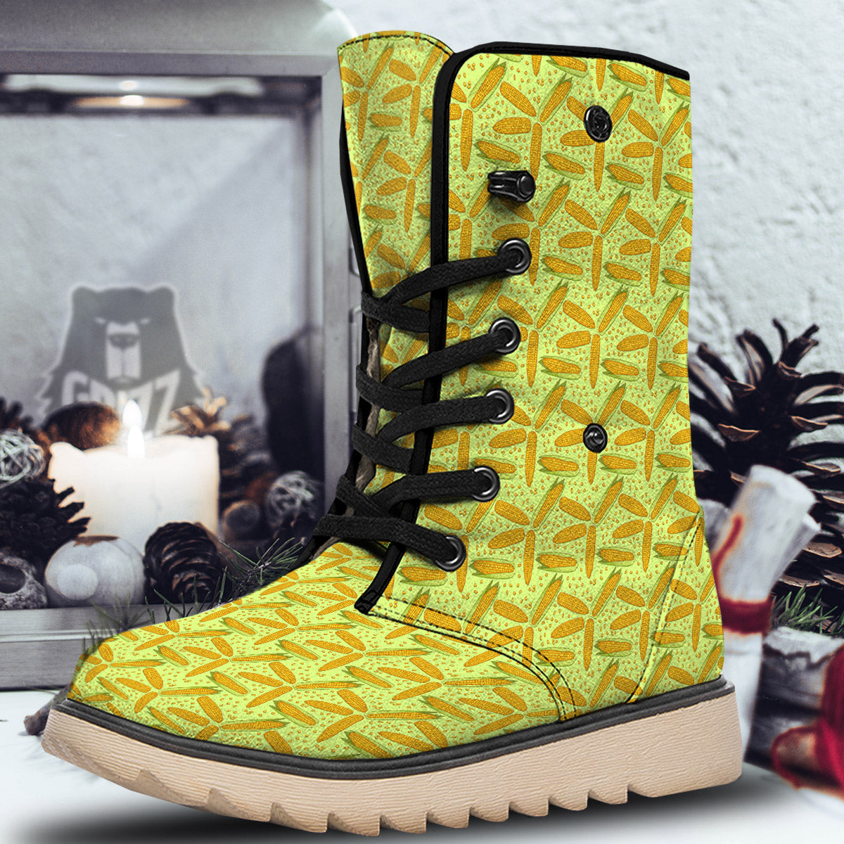 Corn On Cob Print Pattern Snow Boots-grizzshop