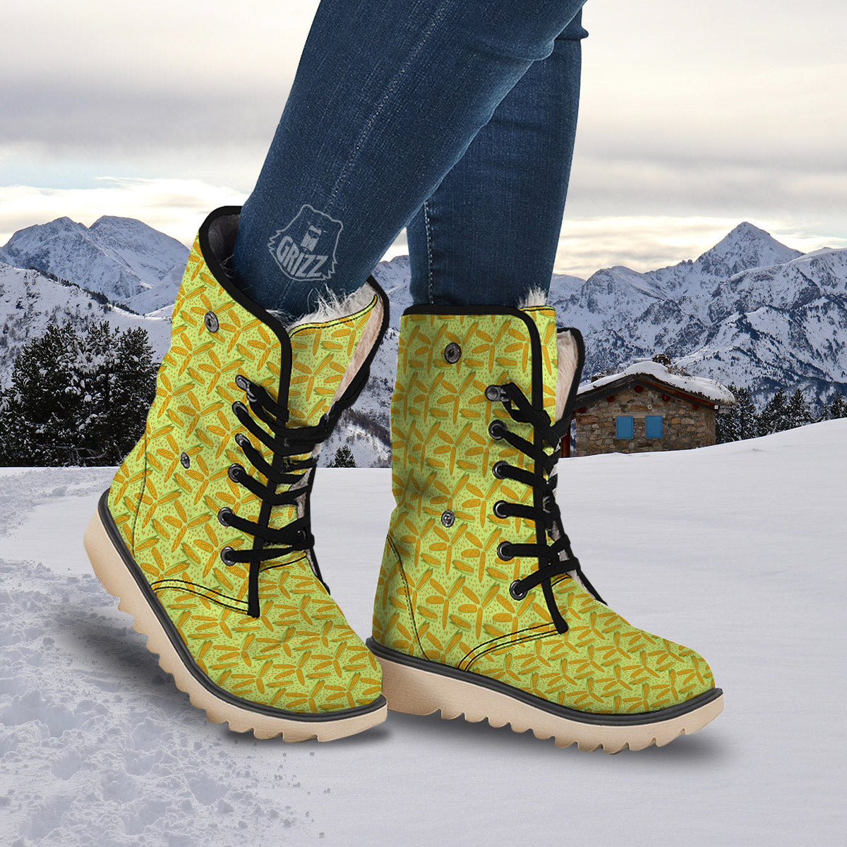 Corn On Cob Print Pattern Snow Boots-grizzshop