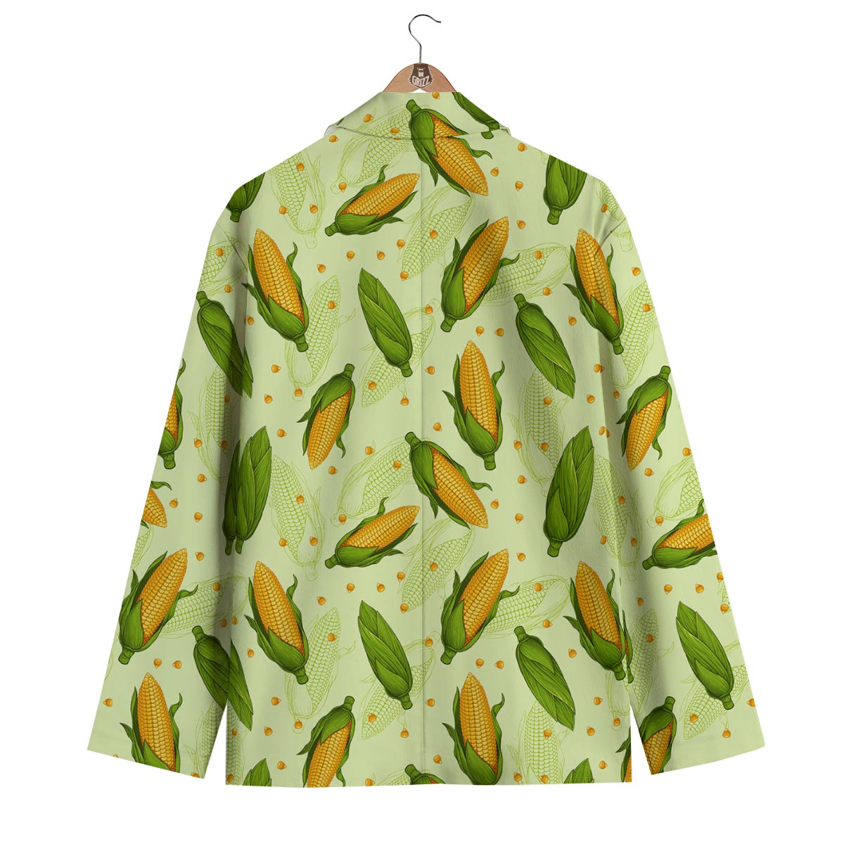 Corn Pattern Green Men's Blazer-grizzshop
