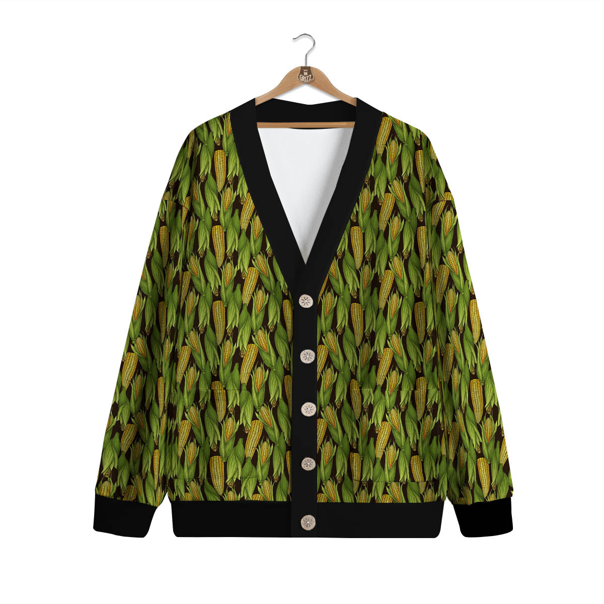 Corn Pattern Print Cardigan-grizzshop