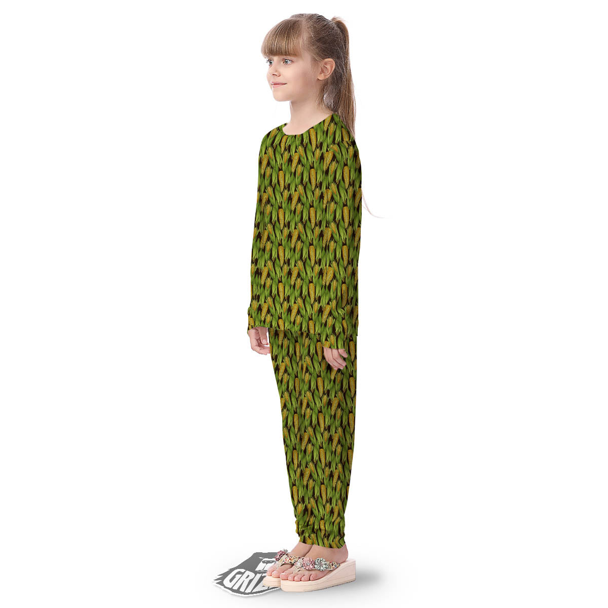 Corn Pattern Print Kid's Pajamas-grizzshop