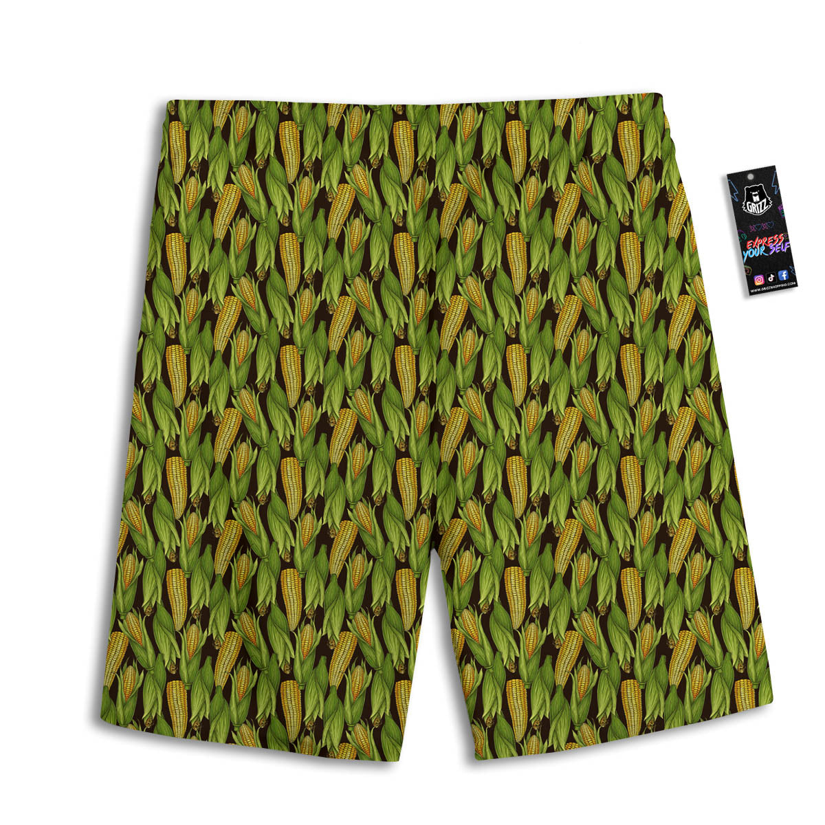 Corn Pattern Print Men's Athletic Shorts-grizzshop