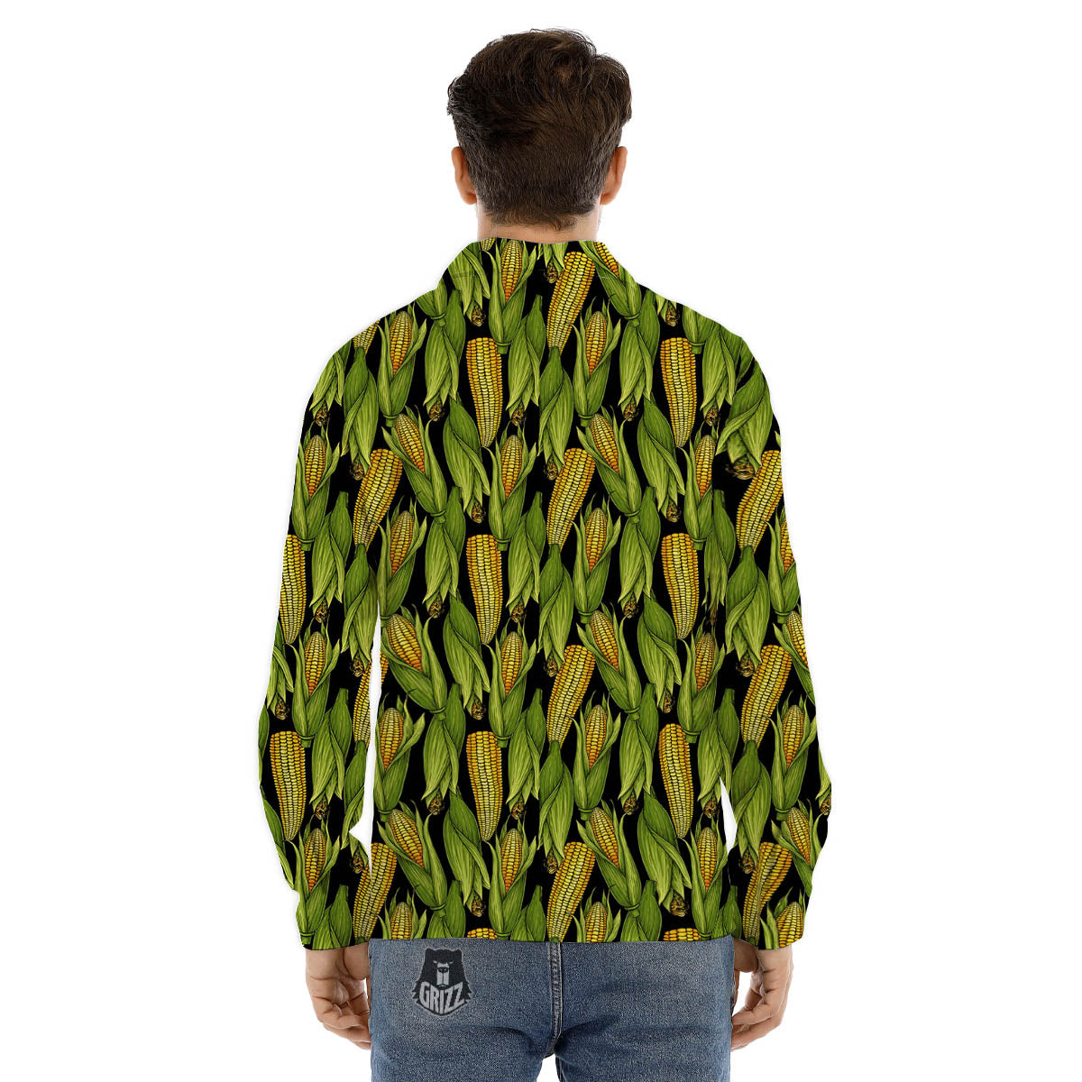 Corn Pattern Print Men's Dress Shirts-grizzshop
