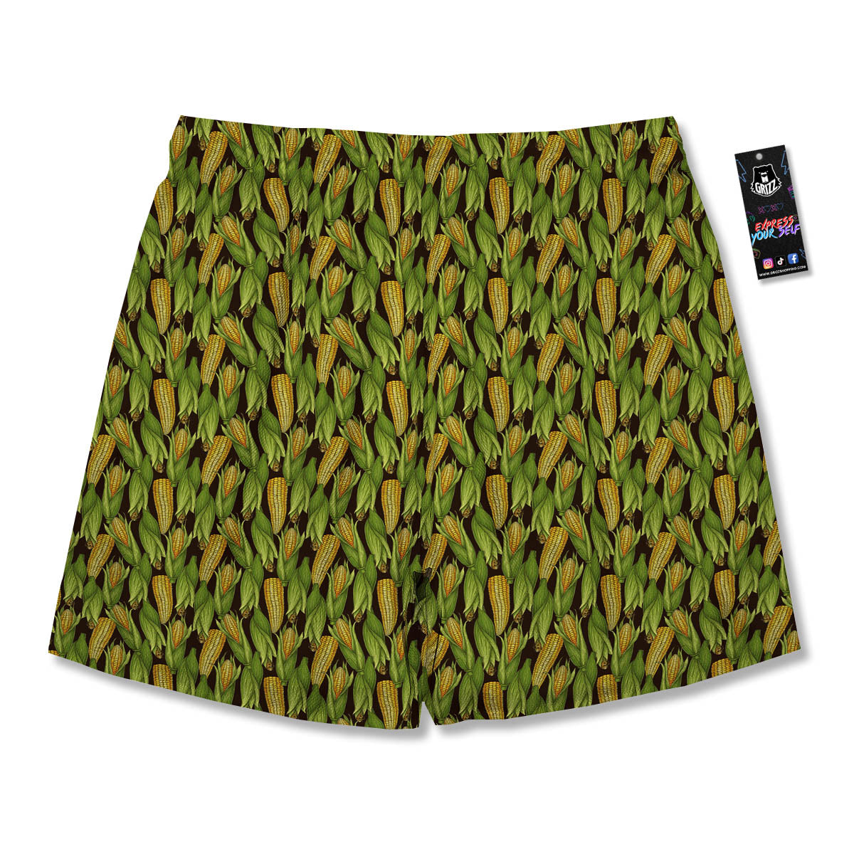 Corn Pattern Print Men's Running Shorts-grizzshop