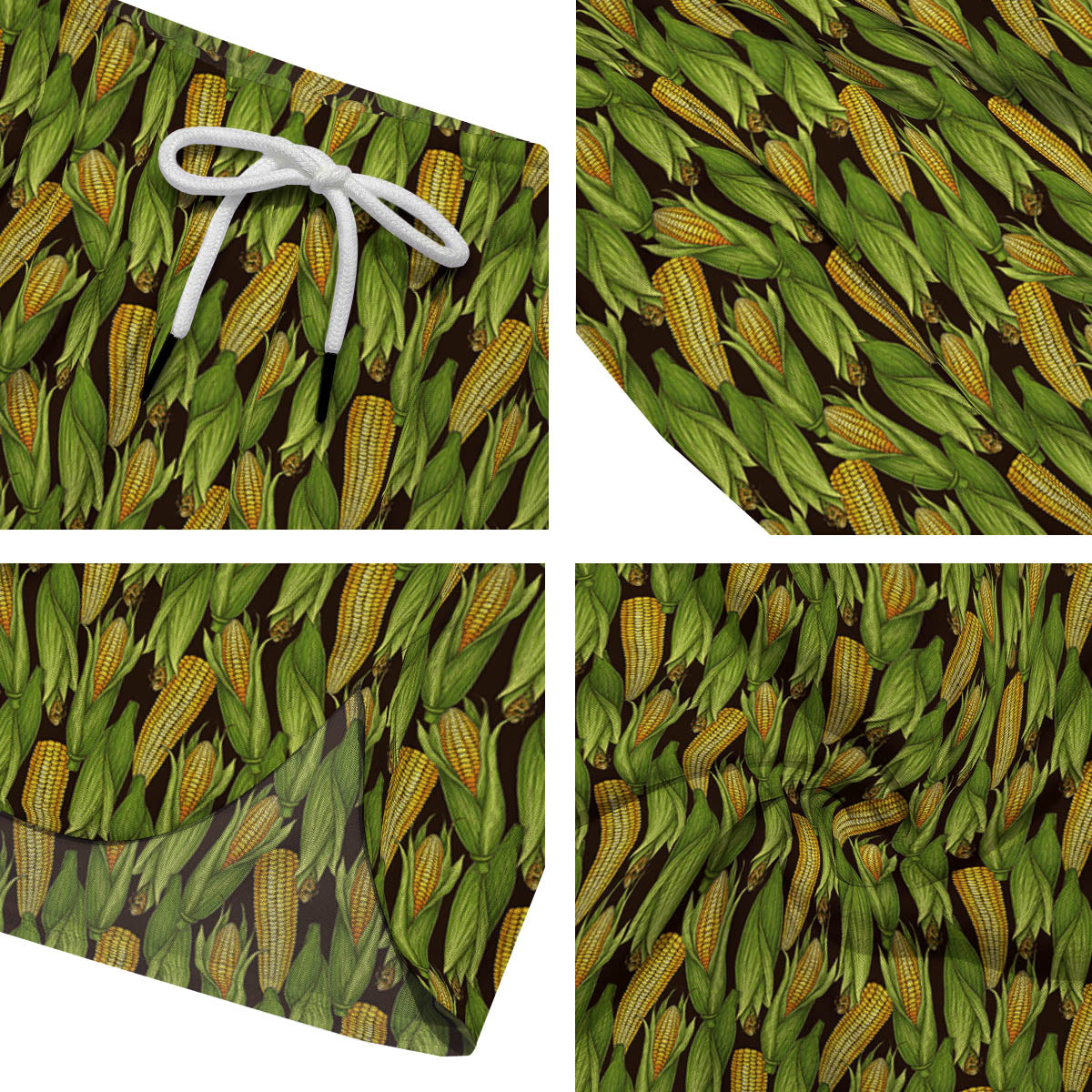 Corn Pattern Print Men's Running Shorts-grizzshop