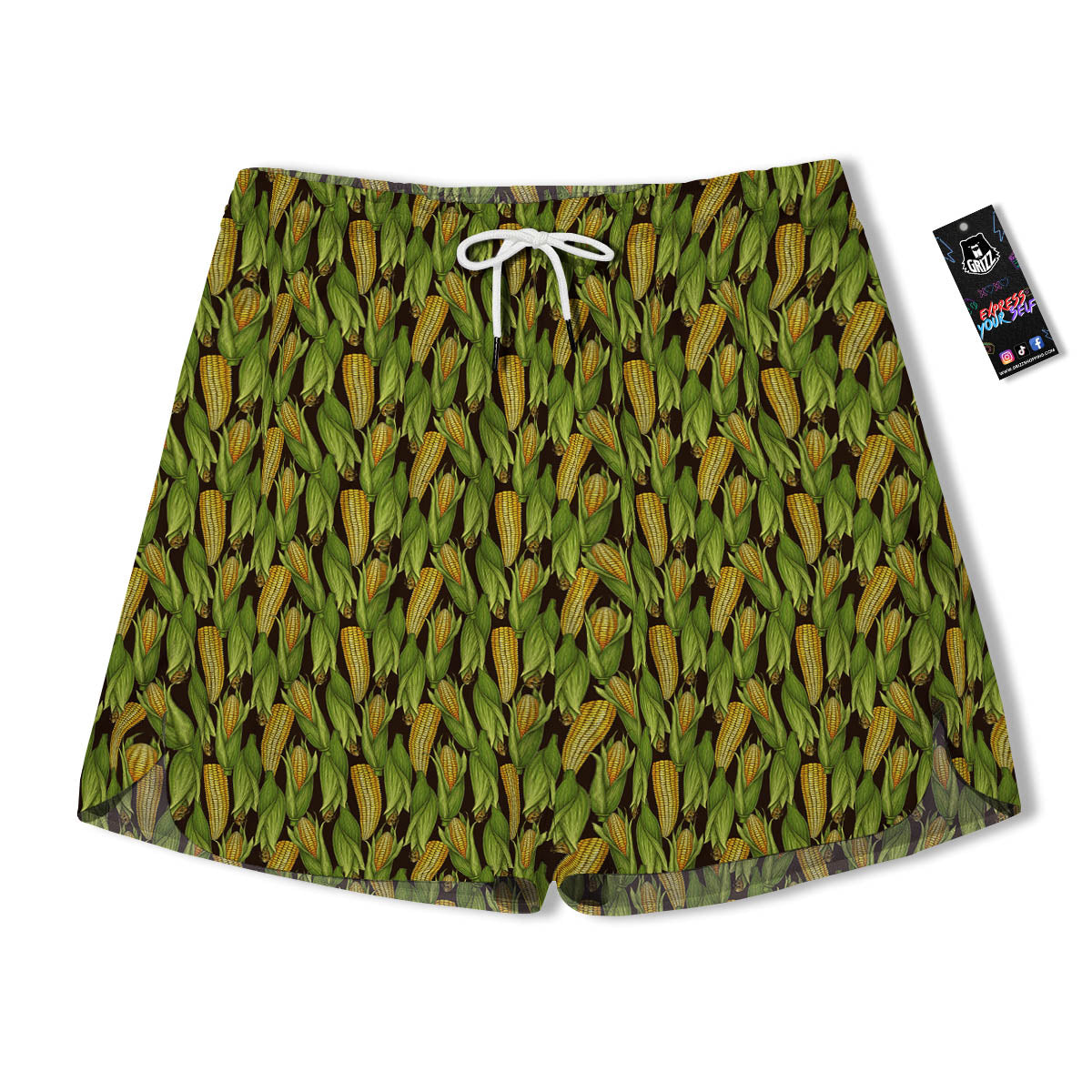 Corn Pattern Print Men's Running Shorts-grizzshop