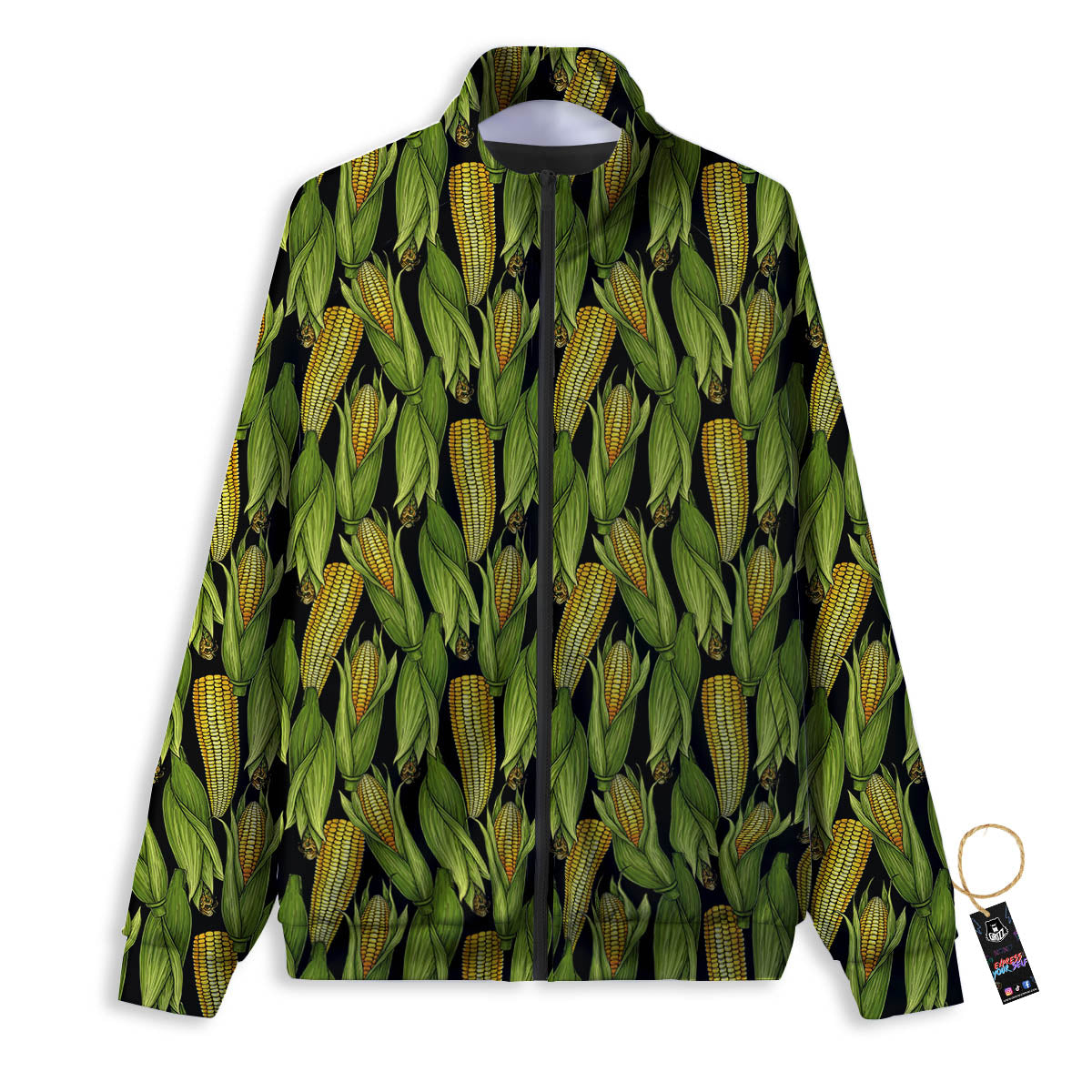 Corn Pattern Print Track Jacket-grizzshop