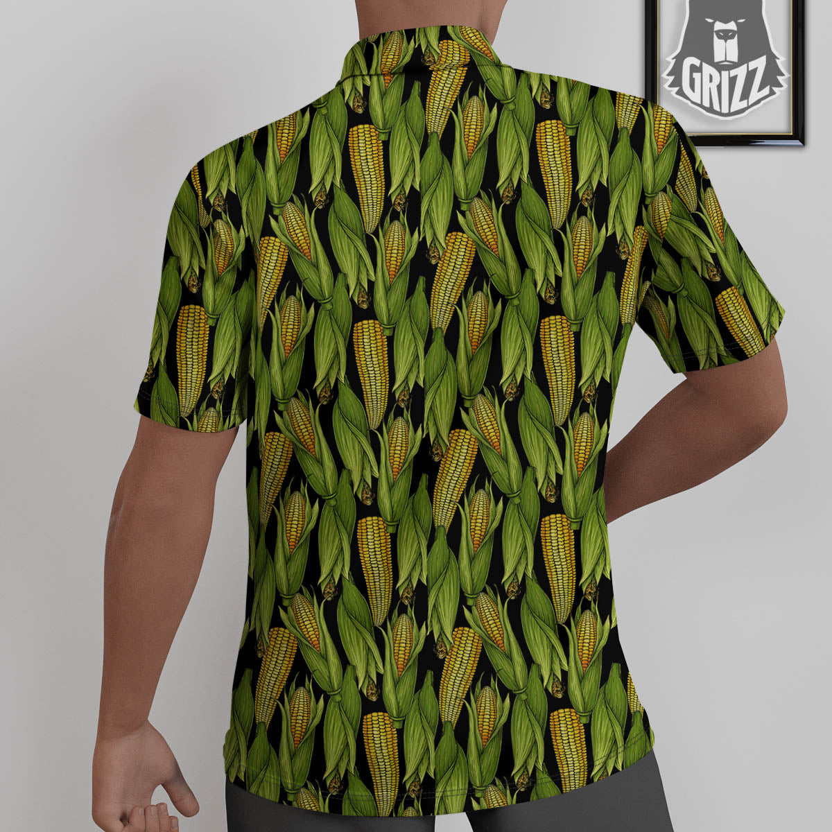 Corn Pattern Print Untucked Shirts-grizzshop