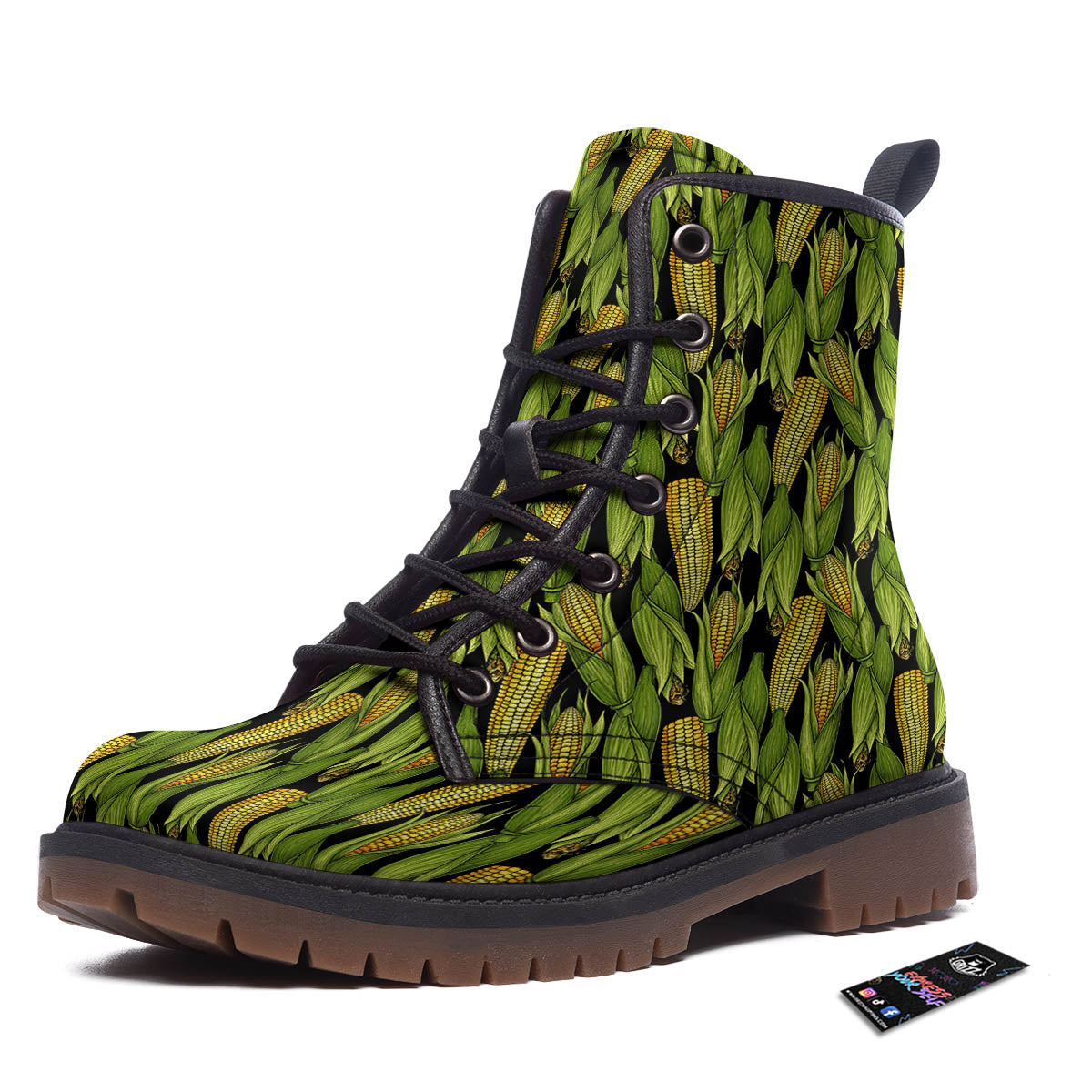 Corn Pattern Print Work Boots-grizzshop